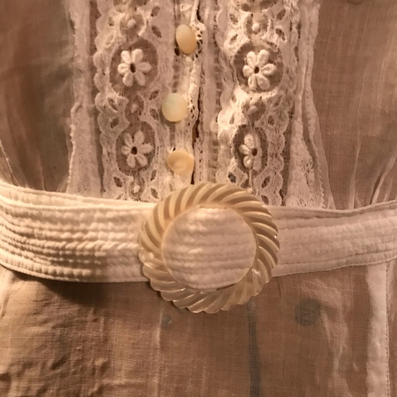 1930s Sheer Cotton Lace trim Dress - Picture 5 of 9